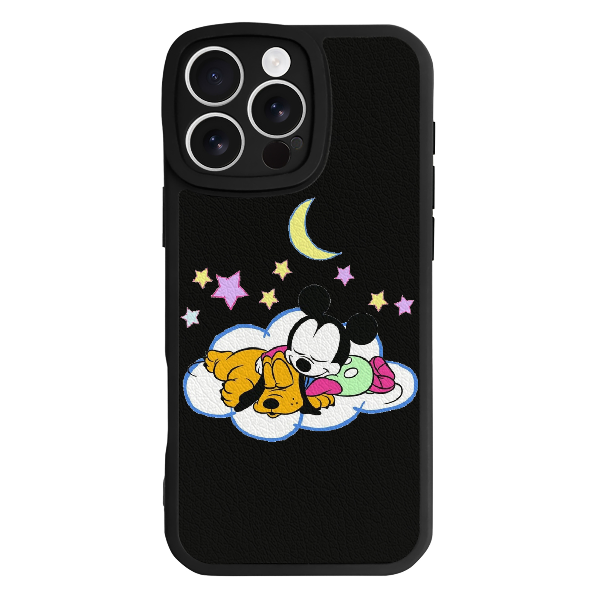 （画像用） ミッキーマウス Mickey Mouse 【iPhone 16シリーズ対応】シリコンスマホケース（レザー調） 材質：シリコン